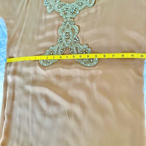 Luxury Silk Mini Tunic Dress with Crystals and gold embroidery , Handmade S-M - Picture 10 of 17